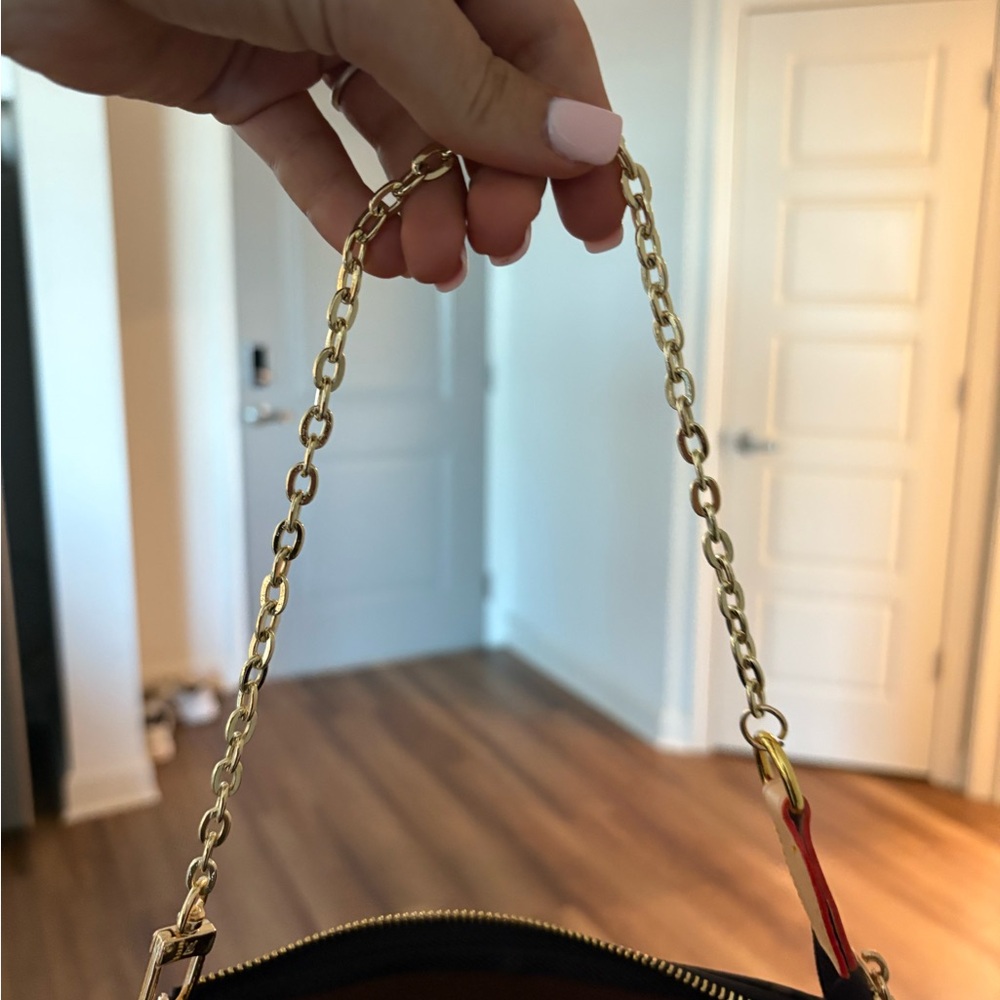 Elegant Brown and Gold Chain Strap Women's Bag
